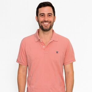 Hackett London Men’s Slim Fit Size Large Pink Polo Shirt